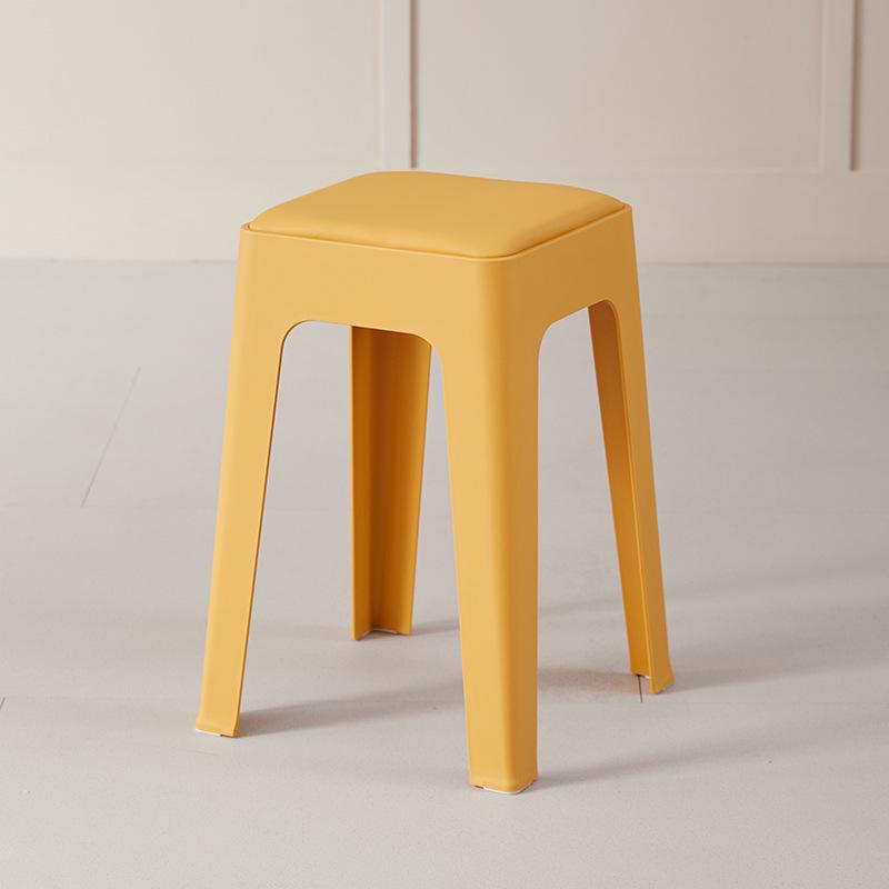 Stackable Upholstered Stool for Home: Simple Style for Living Room, Bedroom, Dining Room, or Adult Seating.