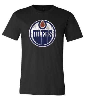 Camiseta con logo desgastado de los Edmonton Oilers S-6XL ¡Seguimiento!! Camisetas unisex
