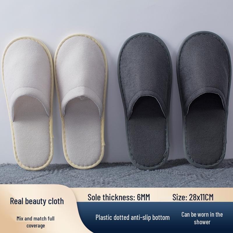 10 Pairs of Premium Non-Slip Disposable Slippers - Luxurious, Thickened Design for Bath, Bathroom, Salon, Hotel, and Homestay Use