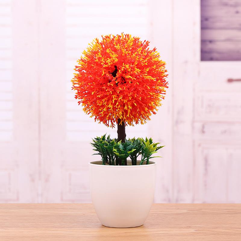 Artificial Plants Potted Bonsai Green Small Tree Plants Fake Flowers Potted Ornaments for Home Garden Decor Party Hotel Decor
