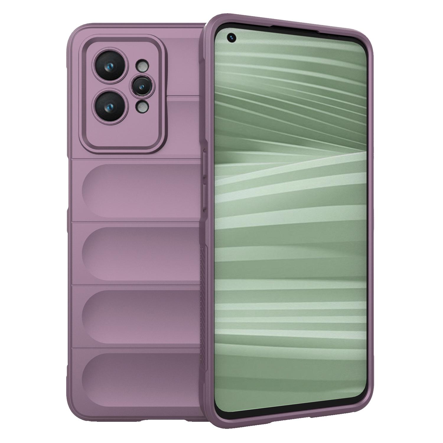 

For Realme GT2 Pro Rugged Back Phone Case Shock-Absorption Flexible TPU Cover Light Purple