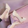 Fashion Wedding Two Wear Crystal Wedding Shoes 2025 New Temperament Bridesmaid Bridal Shoes French Evening Dress Heels  Platform Shoes