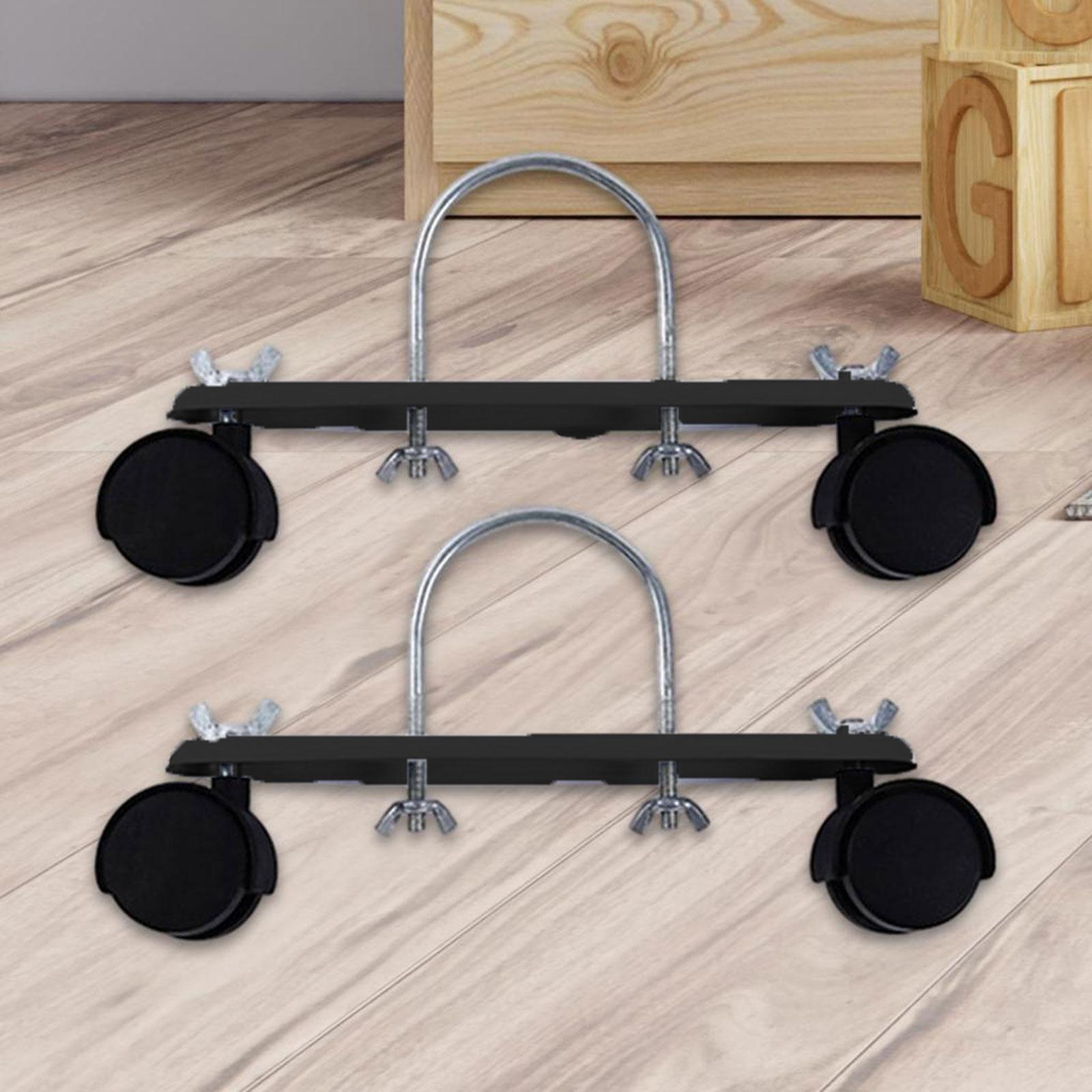 

2x Electric Heater Caster Frame Base Replace Heavy Duty Portable Sturdy 360 Degree Swivel Carbon Steel Accessory with Wheels чорний