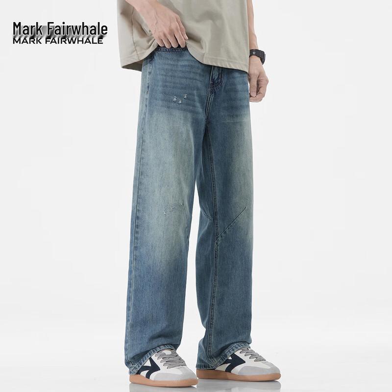 Mark Fairwhale Men's Tencel Lyocell Loose Straight-Leg Jeans