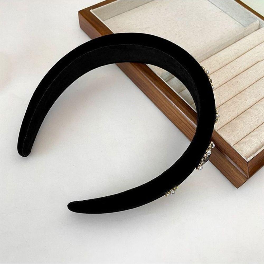 Elegant Design Velvet Headband Sparkly Rhinestone Hair Bands Gentle Hair Hoops  Daily Use