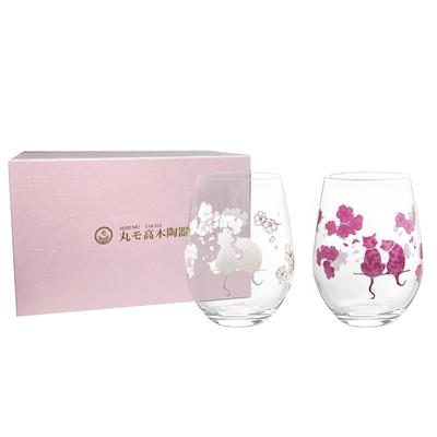 Temperature Change Free Glass Capacity 325cc Cooling Sakura Cat Free Glass Pair Set