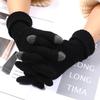 Winter Knit Solid Fleece Warm Student Gloves Unisex Outdoor Riding Touchscreen Jacquard Gloves