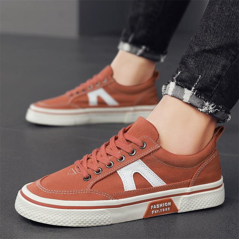 Fashion Harajuku Style Men's Canvas Shoes Casual Thick Soled Board Shoes Vulcanized Shoes Anti Slip Breathable Student Training Shoes
