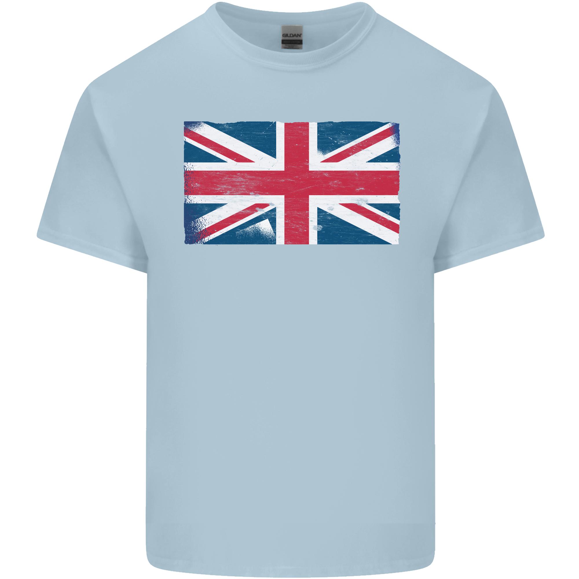 Distressed Union Jack Flag Great Britain Unisexs Light Cotton Tshirt S