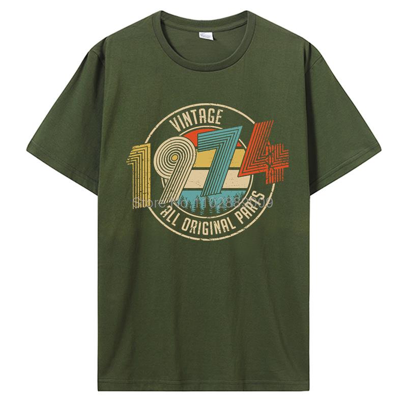 Vintage 1974 1962 1974 1982 All Original Parts Birthday Gifts Men T-Shirt Funny Tees Cotton T Shirt  Harajuku Streetwear