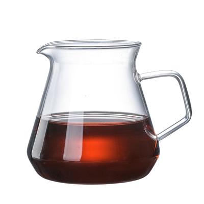 Hot and Cold Resistant Glass Coffee Pot, Sharing Pot, Hand Blown Coffee Filter Cup V02 Wooden Tray Set, Funnel Hand Punch