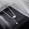 2025 Women's Wish-Granting Clavicle Necklace: Sterling Silver-Plated Snake Chain with Small Ball Accent