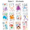 3648Pcs Face Changing Stickers Children Concentration Handmade Diy Sticker Waterproof Adhesive Birthday Gifts For Boy Girl Tmz