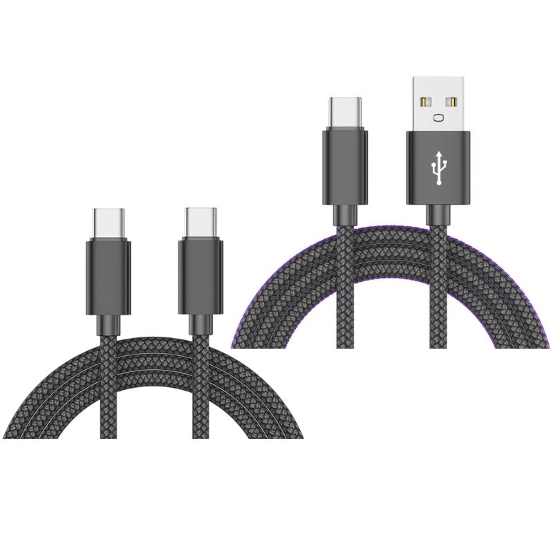 Braided Phone Chargers Cables USB C Fast Charge 3A Power Delivery 100W 480Mbps Data Transfer for Multiple Devices