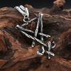 Vintage Stainless Steel Seal of Lucifer Pendant Necklace For Men Women  Punk Cross Necklaces Baphomet Jewelry
