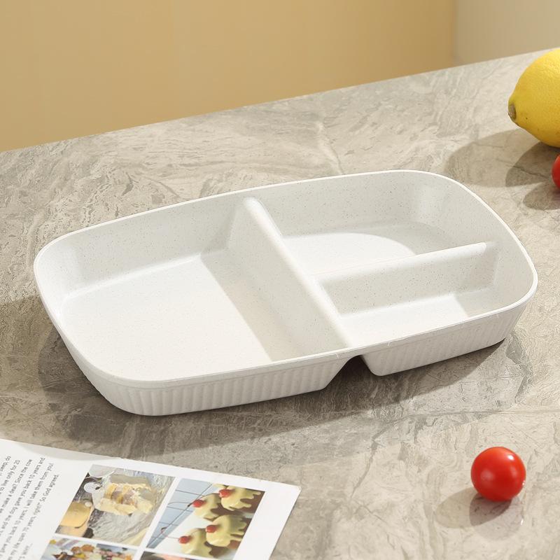 1Pc Divided Dish Diet Reusable Dinner Plate Kitchen Dinnerware Portion Plates For Adults 3 Compartments Microwave Safe