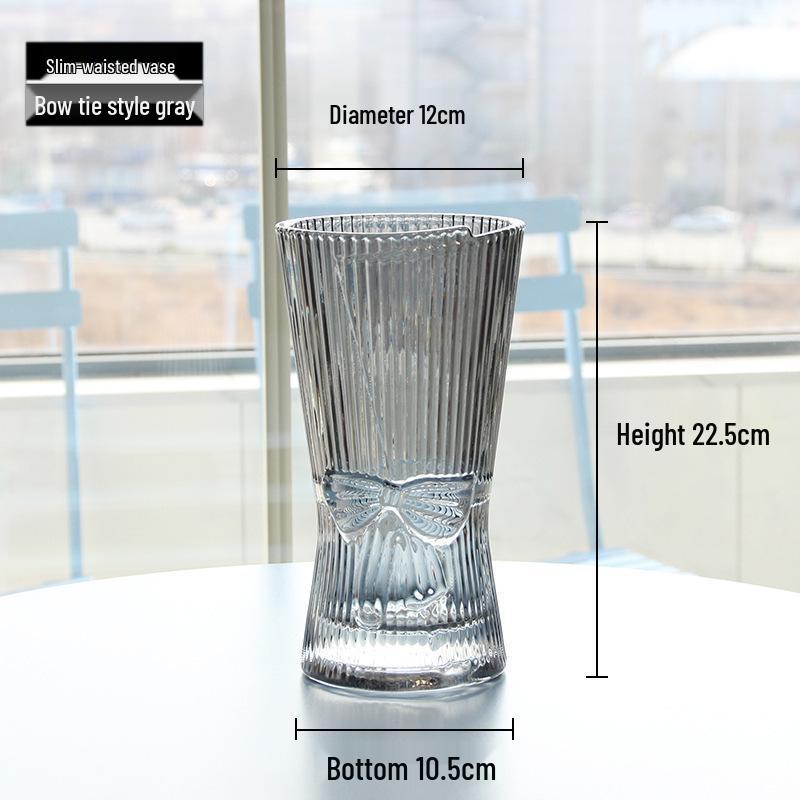 Internet Celebrity Style Transparent Glass Vase for Hydroponic Flower Arrangements - Gypsophila Display for Living Room or Dining Table