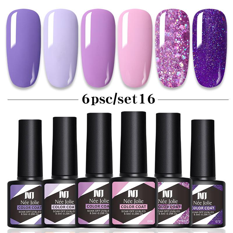 6-Color Nail Polish Glue Set, Popular Color Nail Glue, Phototherapy Nail Polish Glue Can Be Matched Arbitrarily.