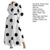 Boho Polka Dots Print Womens Wrap Shirt Dress Long Sleeve Maxi V Neck Swing Dress Lapel Collar Long Dress