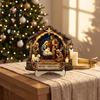 Christmas Manger Tabletop Ornaments Nativity Scene Wooden Sign, Holy Family Figurine Decor, Handcrafted Wood Figurines Religious Xmas Desktop