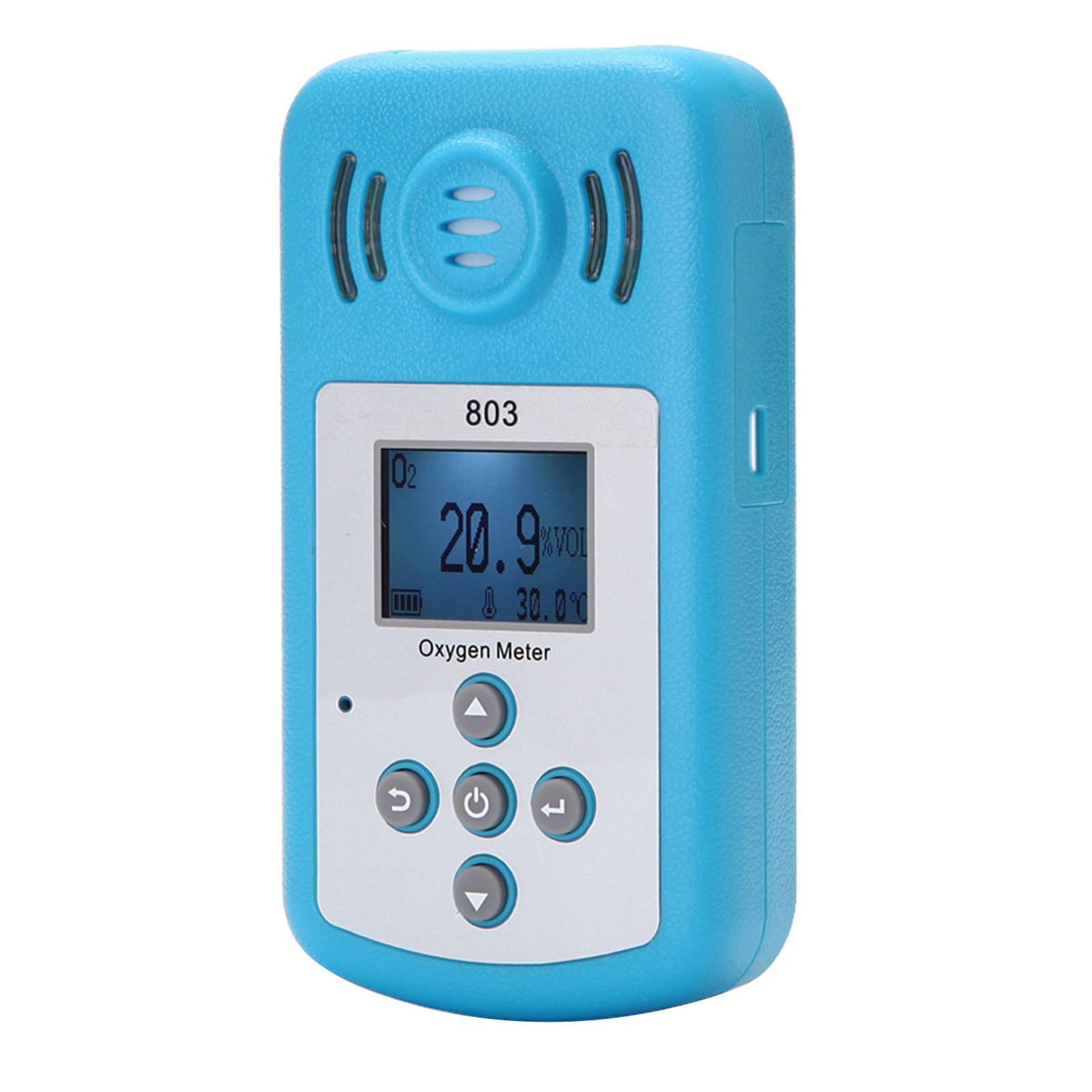 

Измеритель кислорода Портативный детектор концентрации кислорода (O2) с ЖК-дисплеем и звуково-световой сигнализацией синий