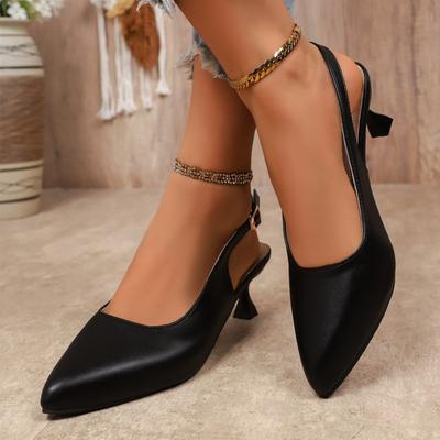 Mode Damen High Heel Sandalen 2025 Neue Mode Slipper Heels Damen Spitzschuh Slingbacks Hochzeitsschuhe Elegant Niedrige Absätze Abendschuhe