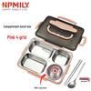 HPMILY 304 Stainless Steel Divided Lunch Box with Cutlery