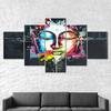 Abstract Colorful Buddha Face 5 Piece Five Panel Wall Canvas Print Modern Art Poster Picture Home Decor Gift For Him Her