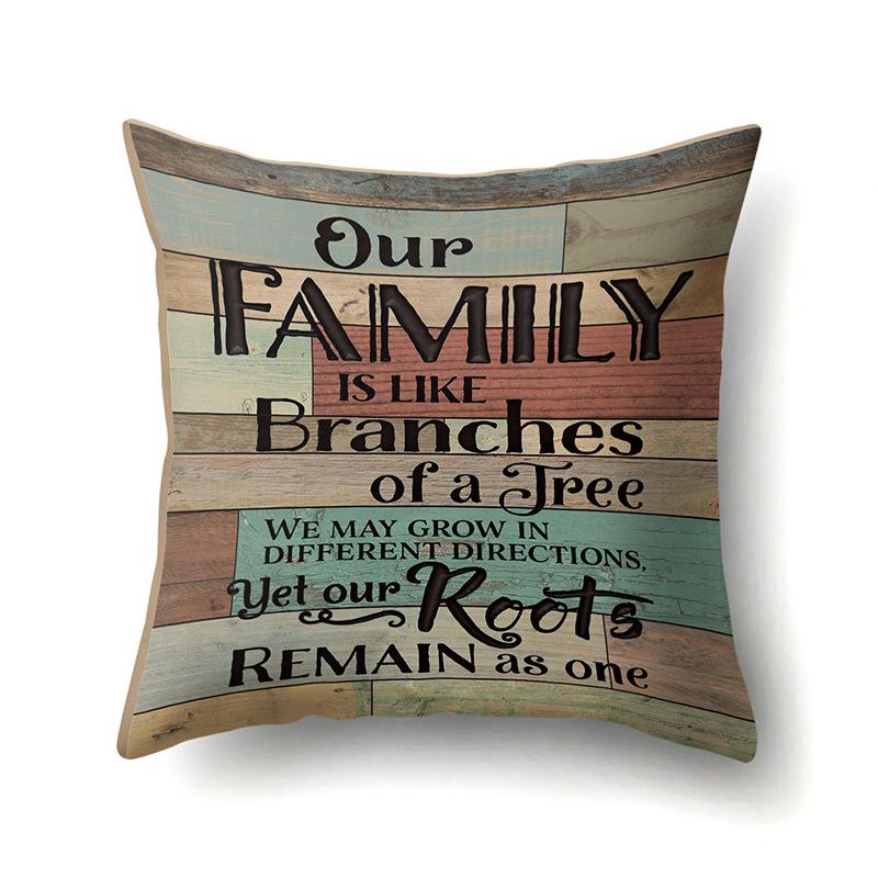 Polyester Pillowcase, Automotive Retro Wood Grain Printing Pillowcase, Waist Cushion Cover, English Cushion, Bedside Cushion Cover