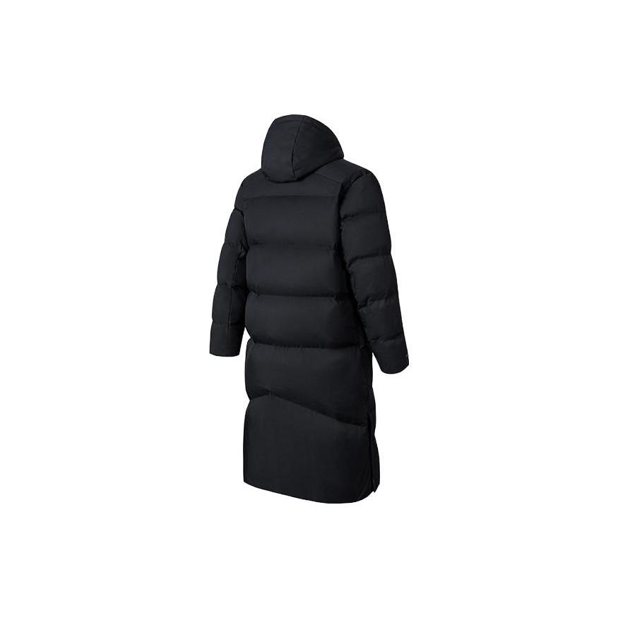 Anta Training Series Solid Color Zipper Hooded Long Four-Proof Snow Shell Down Jacket Men Outerwear Basic-Black 952347905-3