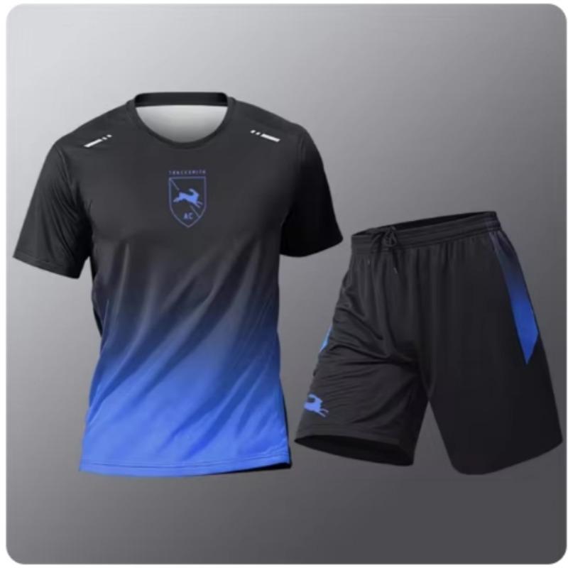 Sommer Fitness Herren Laufshirt mit kurzen Ärmeln + Shorts Zweiteiliges Set Sportbekleidung Lässig Fitness Sport Schnelltrocknende Sets
