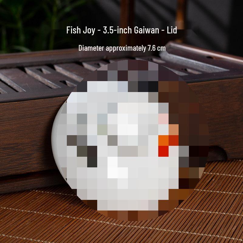 Gaiwan Teacup: Ceramic Lid & Bowl, 7.1CM-8.1CM Diameter, Kung Fu Tea Set Accessory.