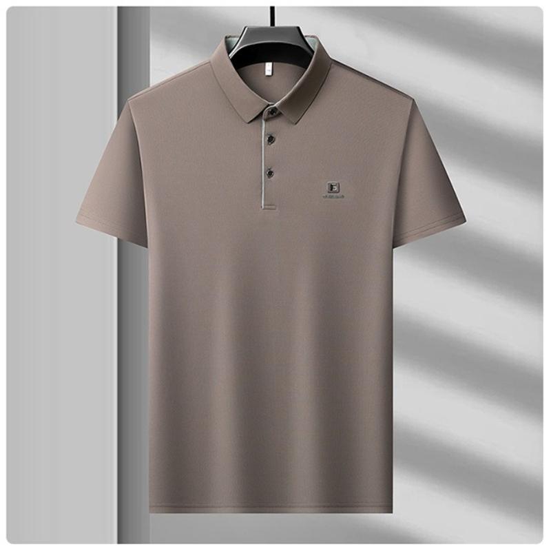 Short-sleeved T-shirt for Men, Summer New Style T-shirt Shirt, Plain-color Business Collar Half-sleeve Top