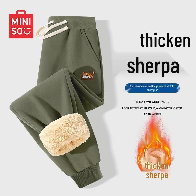 

MINISO Men s Autumn/Winter American Retro Jogger Pants L