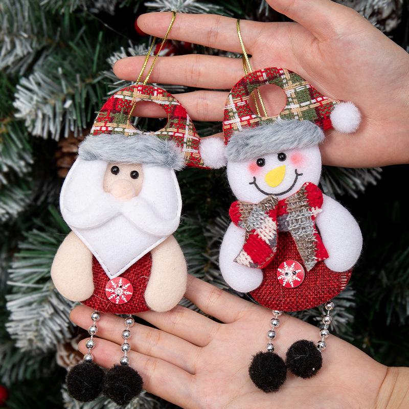 Christmas Decorations: Old Man Snowman Reindeer Small Pendant Christmas Tree Accessories Fabric