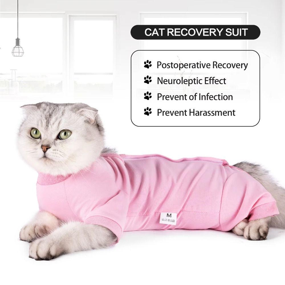 Comfortable Cat Recovery Suit Adjustable Pet Jumpsuit Cat Sterilization Suit Neuter Recovery