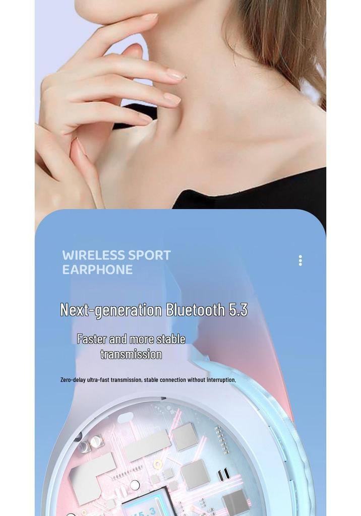 W5 Private Mold Gradient Color Bluetooth Over-Ear Headset - HIFI Heavy Bass Stereo, E-sports Low Latency