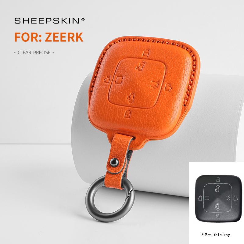 car Key protection shell Sheepskin For For zeeker 001 009 zeeker X intelligent Bluetooth key case Auto keychain accessories