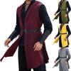 Medieval Renaissance Hooded Cloak Viking Knight Sleeveless Top for Halloween or Stage Performances