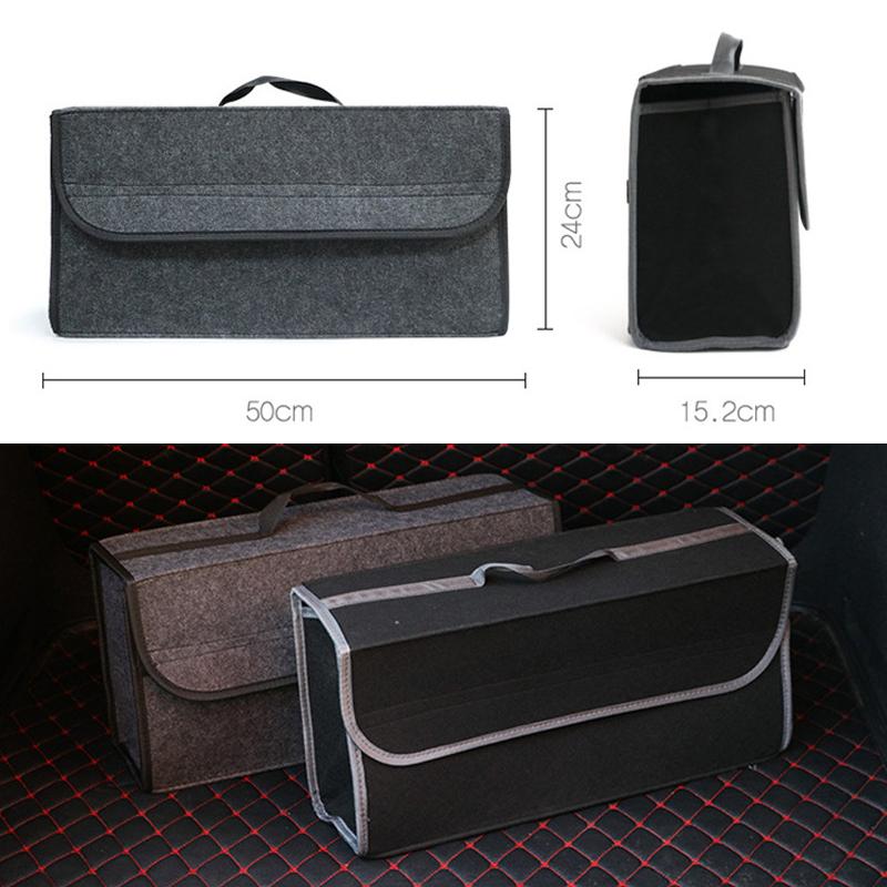 Sac de rangement pour coffre de voiture, sac de rangement en feutre de grande capacité pour outils de voiture, boîte de rangement pour articles divers, sac antidérapant et anti-poussière