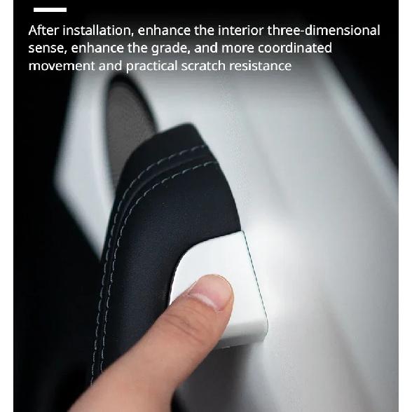 For Tesla Model 3 Highland Model Y Juniper/Launch 2025 Car Open Door Button Stickers 4X Handle Cover Interior Protection Trim