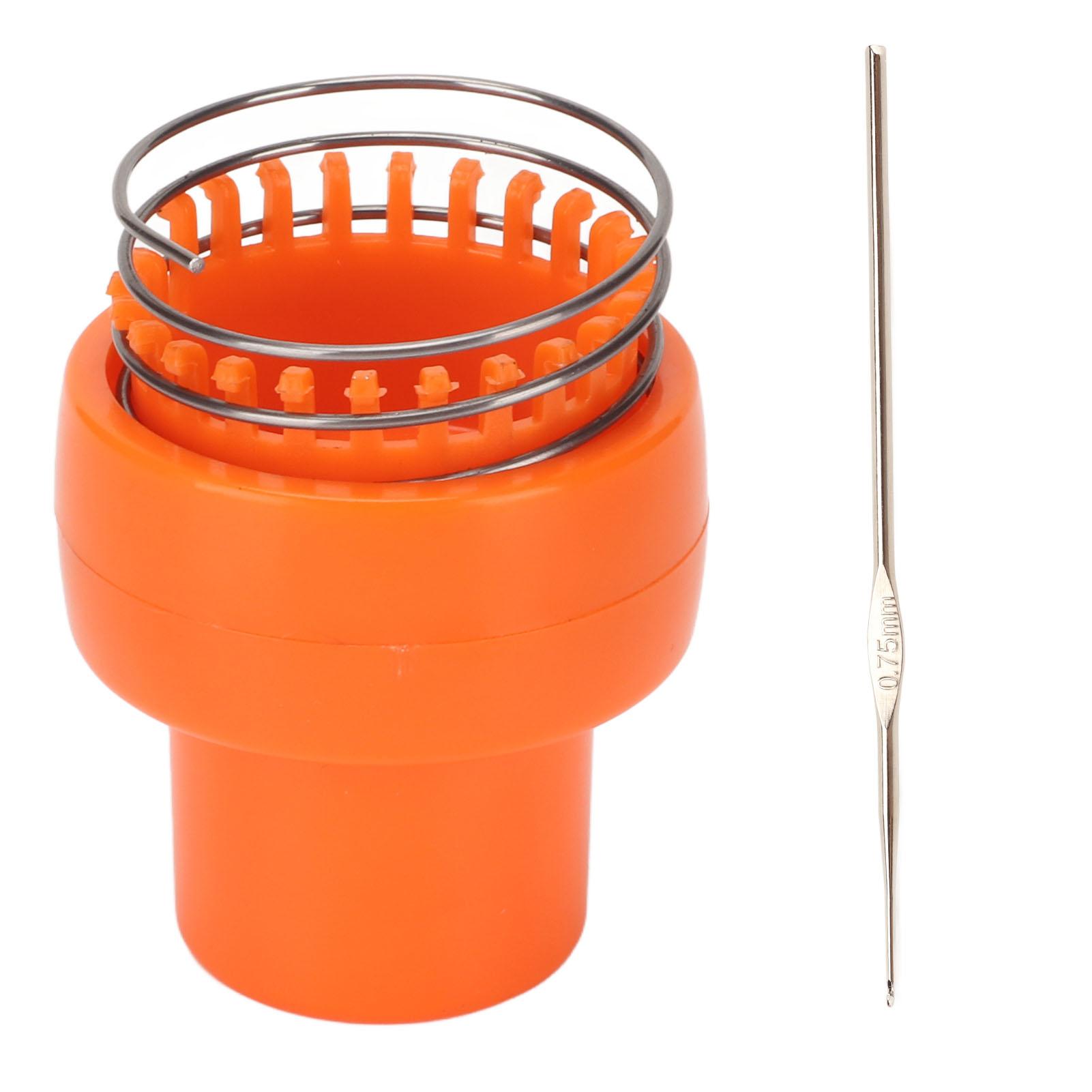 

Wire Crochet Loom Orange Ergonomic Design Auto Release Durable Wire Crochet Knitter for Hat Scarf Socks Wire Mesh Knitter