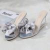 Womens High Heels Summer Wild Women's Sandals Simple Bow-knot Wedge Transparent Slippers Luxury Shoes Women Designers569