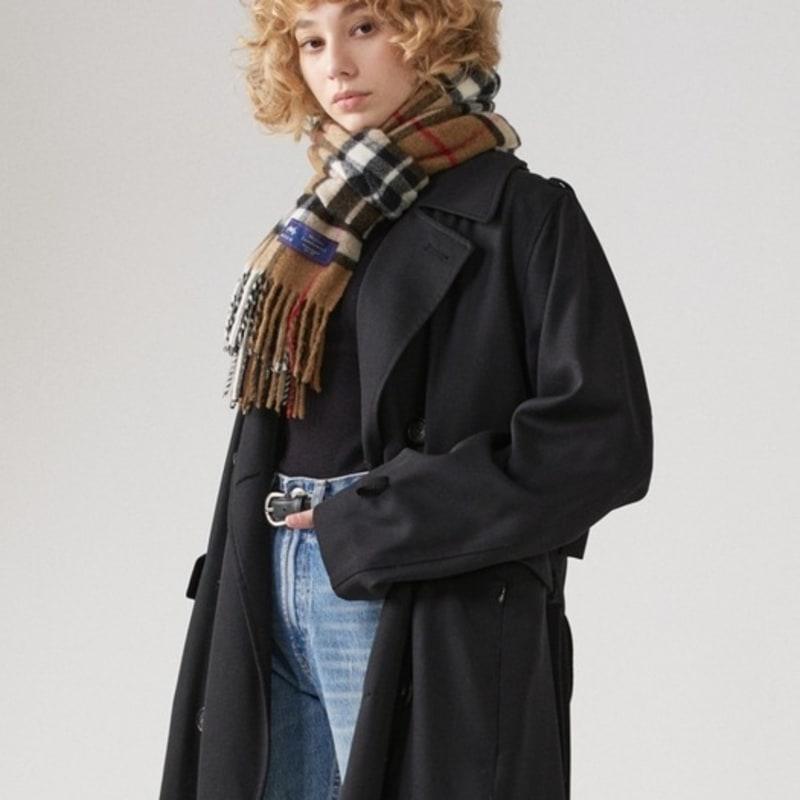 ABRAHAM MOON Merino Wool Shawl Muffler 50cm - Camel Thompson