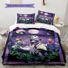 Name Individuelles Jack & Sally Muster Bettwäscheset Bettbezug Kissenbezug Heimdeko Geschenk (1 Bettbezug + 2 Kissenbezüge, ohne Füllung)