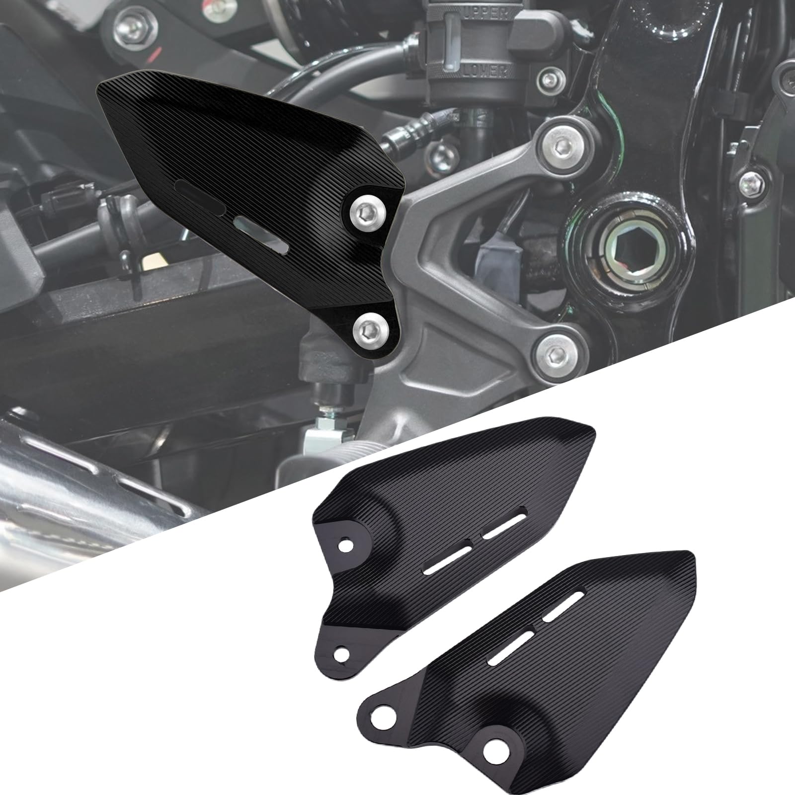 BYEMTTY Aluminum Heel Plate Guard 1 Pair Fits Kawasaki Z900RS чёрный