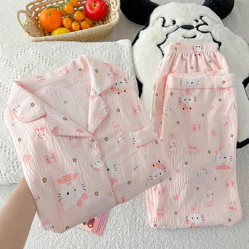 

Милая пижама принцессы Ветер Звезда Облако Хлопок Женская летняя с короткими рукавами и брюками Домашняя одежда 2XL