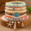 11 Accessories Colored Beaded Flowers Pearl Turquoise Stacked Bracelets Sweet Fashion Jewelry