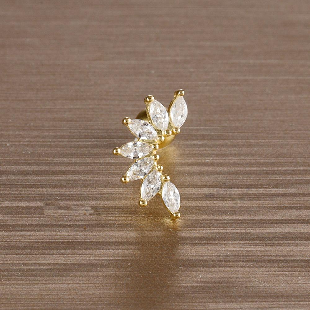 1PC 6 Styles Stainless Steel Mini Zircon Cartilage Piercing Stud Earring For Women Helix Tragus Piercing Women's Body Jewelry