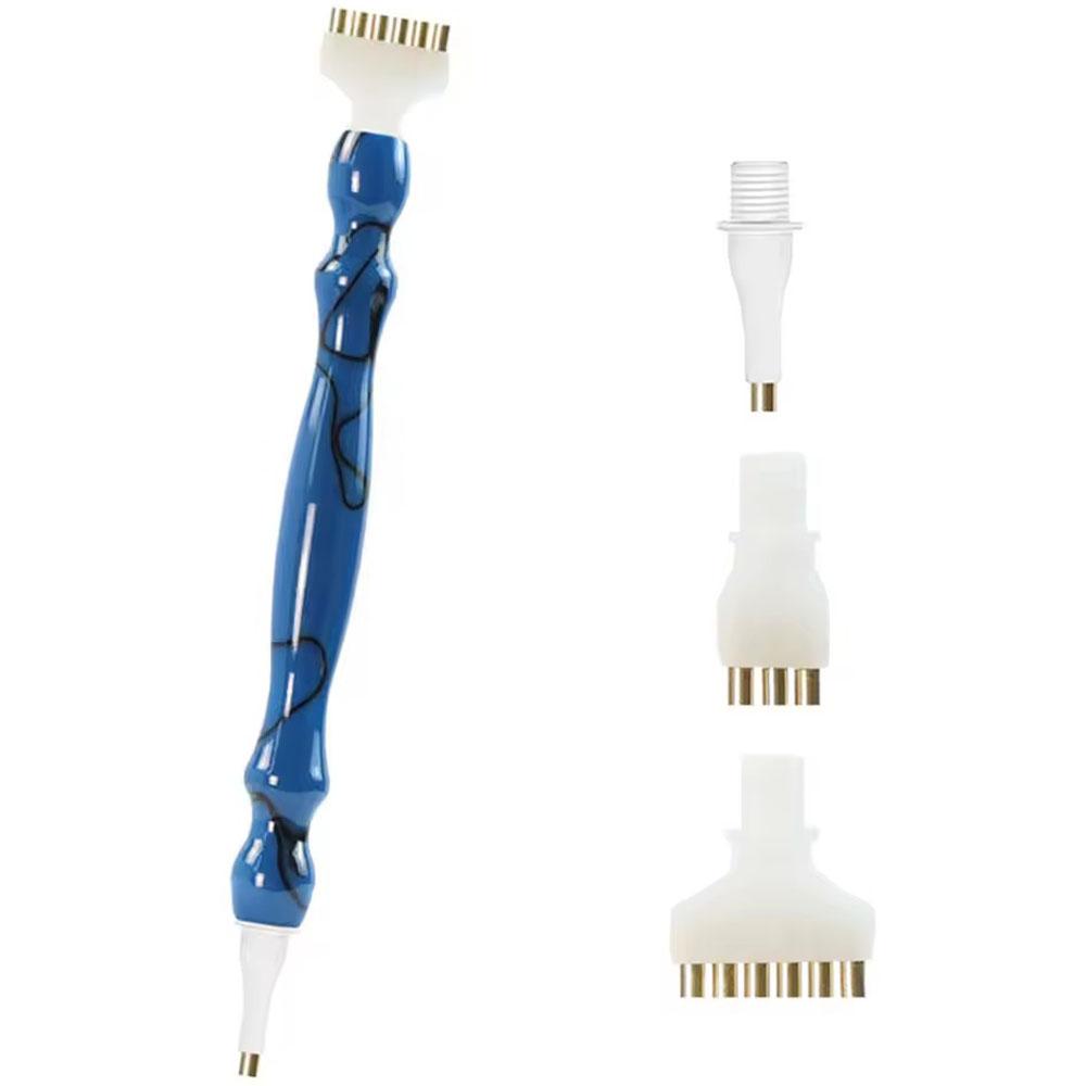 

Ergonomic Diamond Painting Art Drill Bead Dot Pen Kit With Multifunctional Thread Pen Heads Nail Art Tool Accessories синий